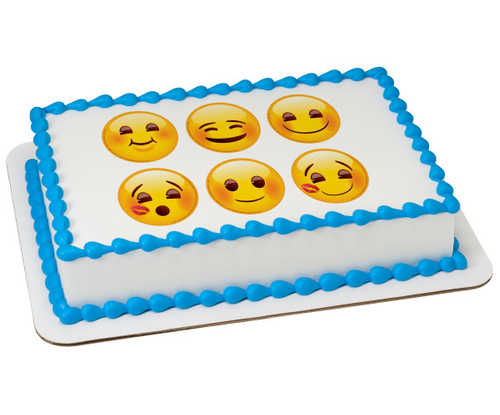 Emoji Full of Smiles 3" Round PhotoCake® Image Cake