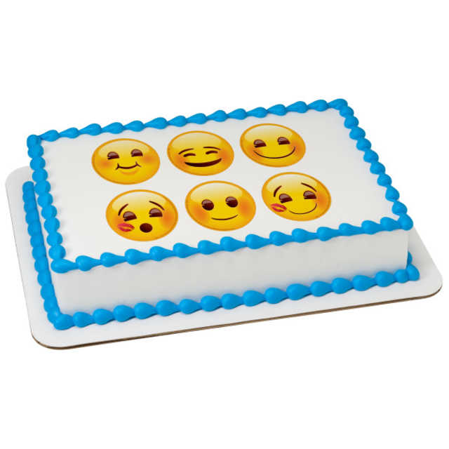 Emoji Full of Smiles 3" Round PhotoCake® Image