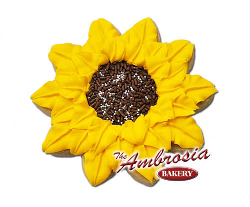 Decorated Sunflower Cut-Out Cookie