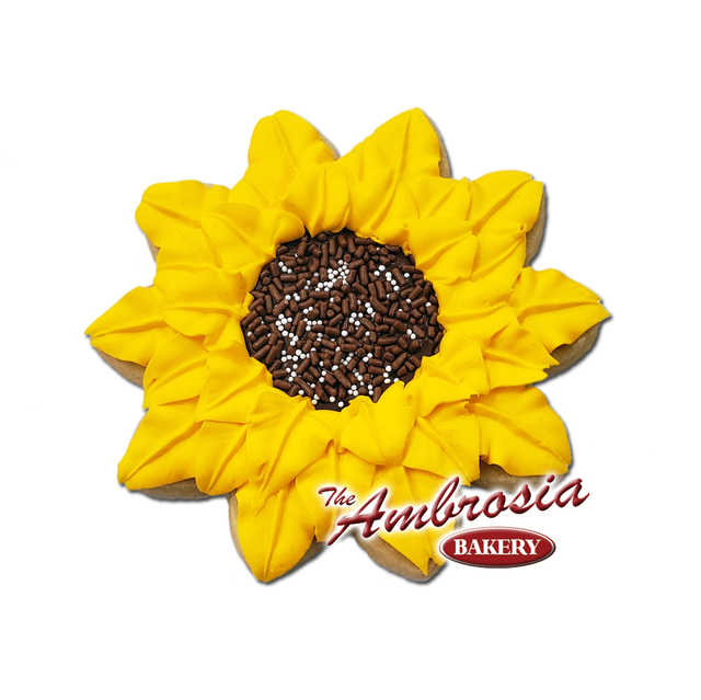 Decorated Sunflower Cut-Out Cookie
