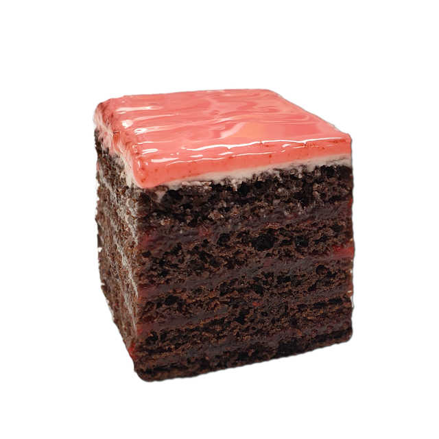 6 Strawberry Doberge Squares - Chocolate Cake