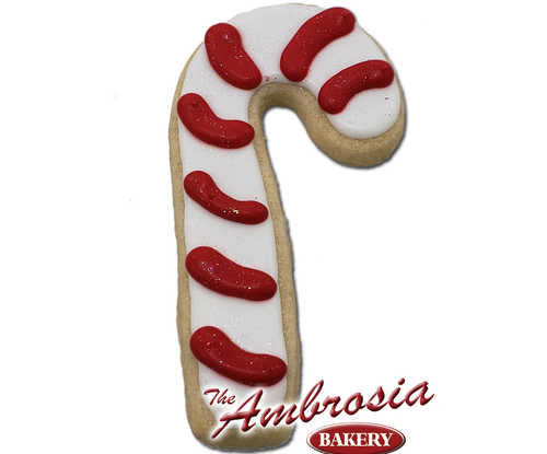 Decorated Candy Cane Cut-Out Cookie