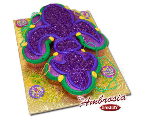 Mardi Gras fleur de lis Cupcakes - (12 Cupcakes)