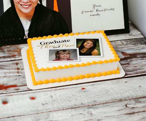 Then and Now Graduation PhotoCake® Edible Image® Frame