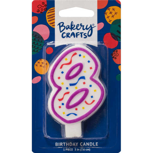 "8" Party Purple Numeral Candles