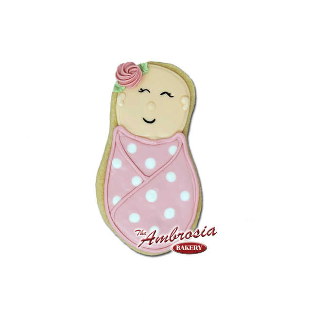 Decorated Baby in Blanket Cut-Out Cookie