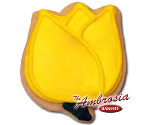 Decorated Tulip (Yellow) Cut-Out Cookie