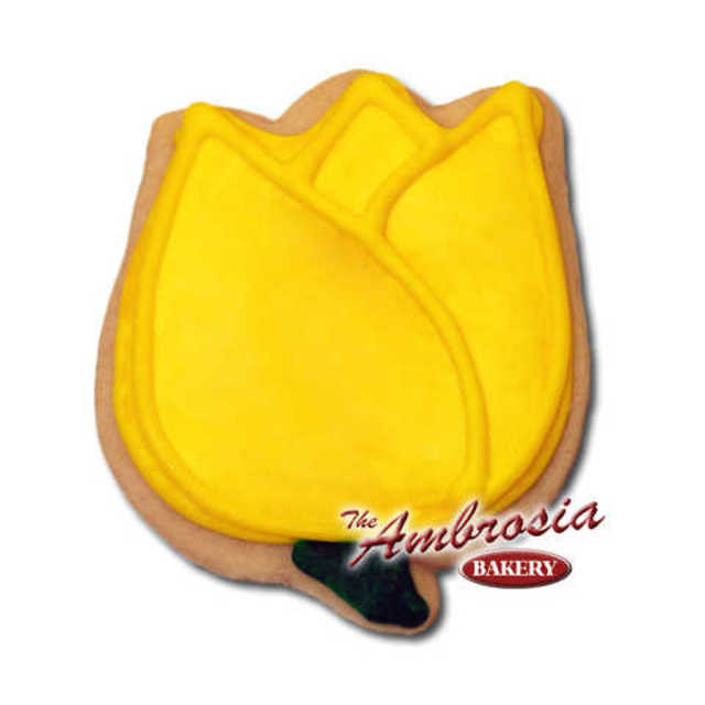 Decorated Tulip (Yellow) Cut-Out Cookie