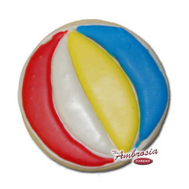 Decorated Beach Ball Cut-Out Cookie