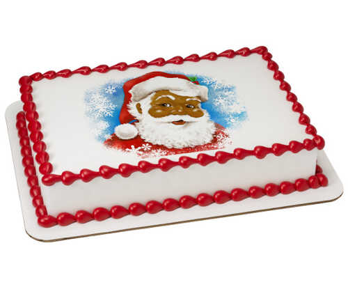 Classic Santa African American PhotoCake® Edible Image®