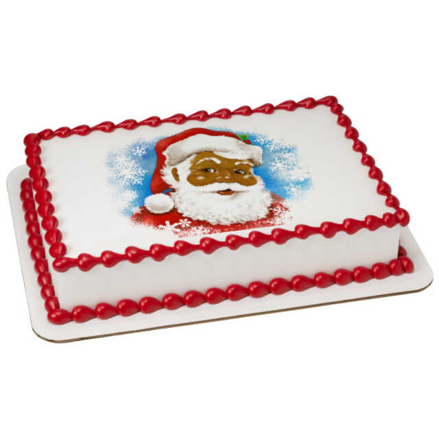 Classic Santa African American PhotoCake® Edible Image®