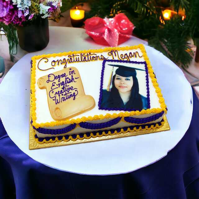 Graduation Single Layer Custom Photo Cake