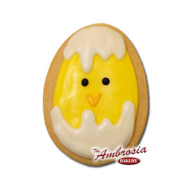 Decorated Easter Chick in Egg Cut-Out Cookie