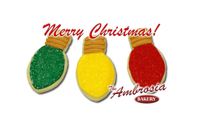 Decorated Christmas Light Cut-Out Cookies (set of 3)