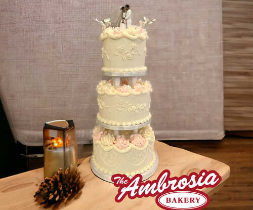3 Tier Traditional Buttercream Wedding or Anniversary Cake