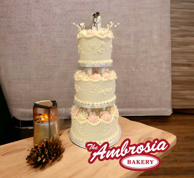 3 Tier Traditional Buttercream Wedding or Anniversary Cake