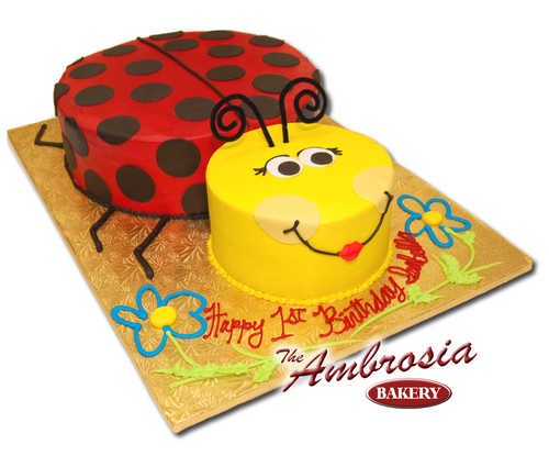 2-D Ladybug Sculpted Cake
