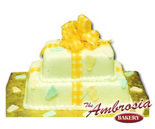 Two Tier Fondant Presents with Baby Feet