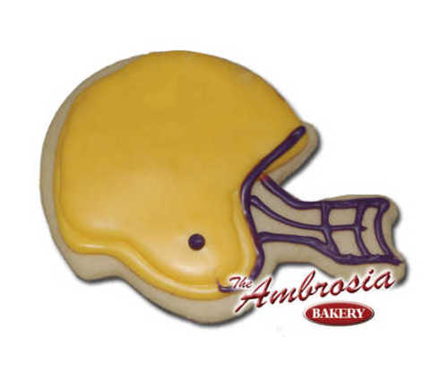 Decorated Football Helmet Cut-Out Cookie