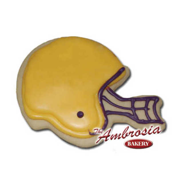 Decorated Football Helmet Cut-Out Cookie