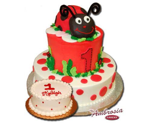 Ladybug 1st Birthday Cake