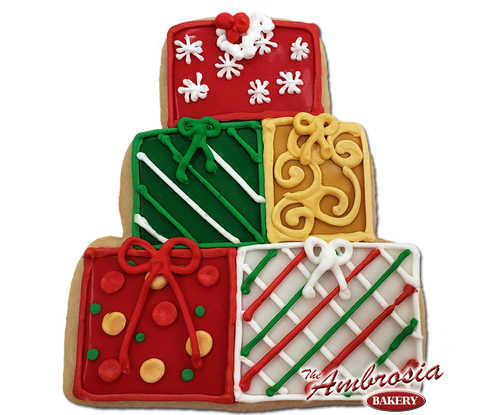 Decorated Christmas Presents Cutout Cookie