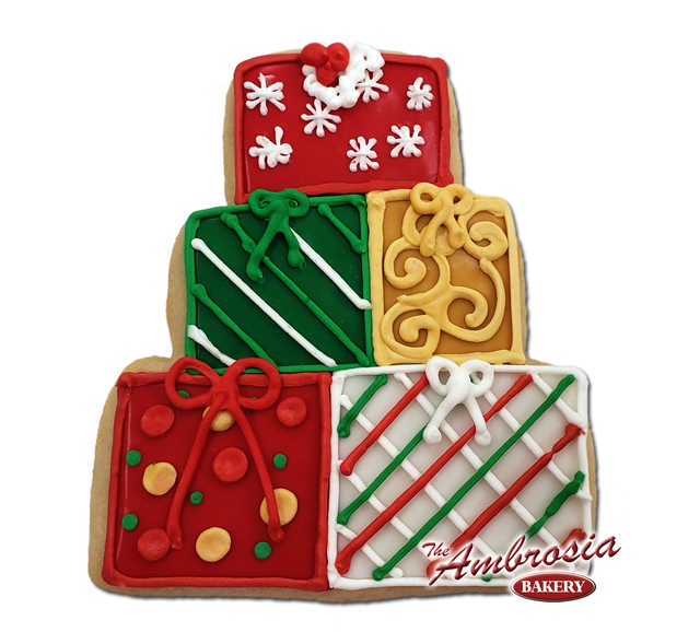 Decorated Christmas Presents Cutout Cookie