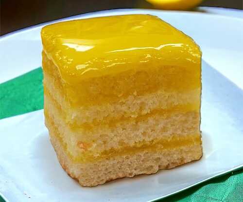 Lemon Doberge Cake Squares - White Almond Cake - Dozen