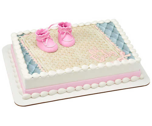 Pink Baby Booties PhotoCake® Edible Image® DecoSet® Background