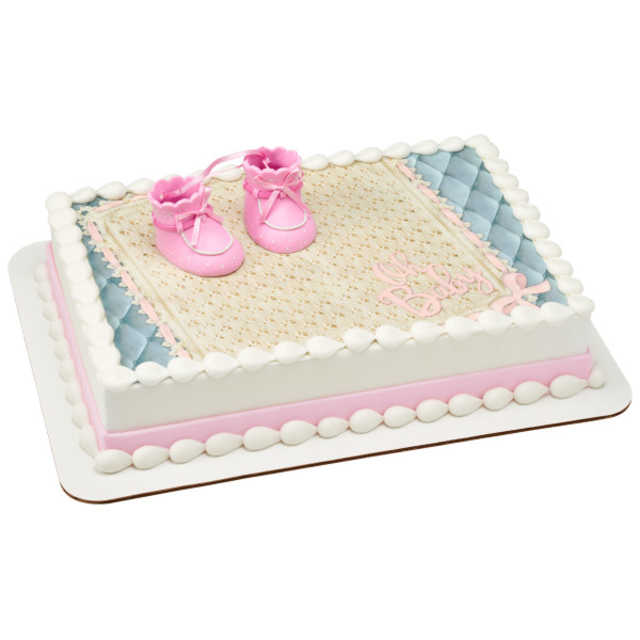 Pink Baby Booties PhotoCake® Edible Image® DecoSet® Background