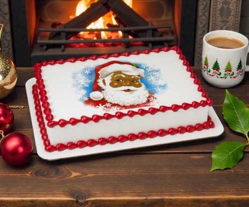 Classic Santa African American PhotoCake® Edible Image®
