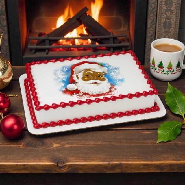 Classic Santa African American PhotoCake® Edible Image®