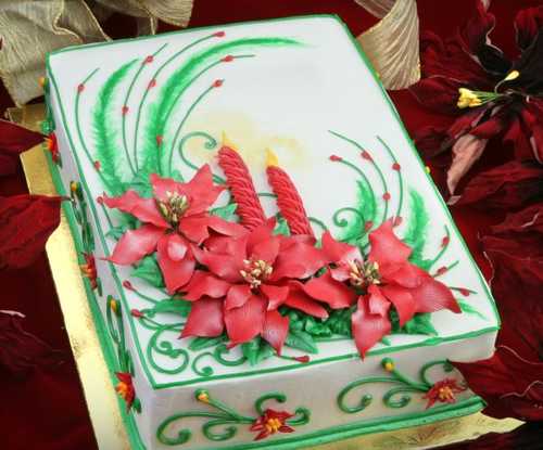 Poinsettia Cake