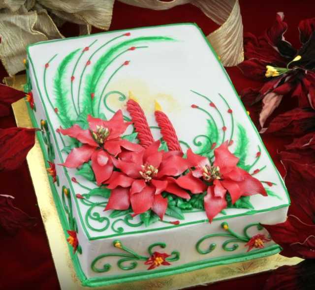 Poinsettia Cake