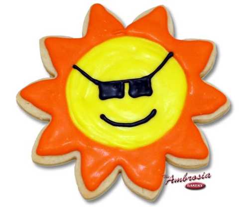 Decorated Sun Shades Cut-Out Cookie