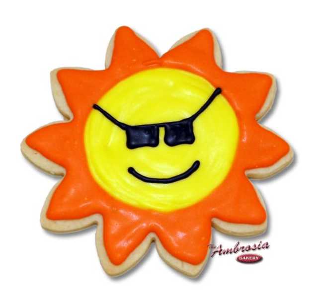 Decorated Sun Shades Cut-Out Cookie
