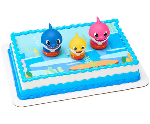 Baby Shark Family Fun DecoSet® Kit Cake with Edible Image Background