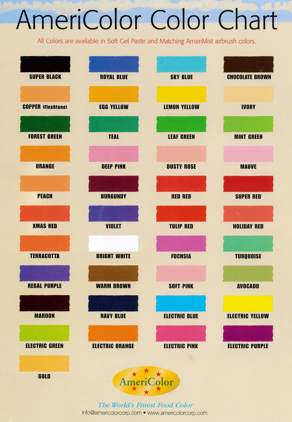 Ambrosia Color Chart
