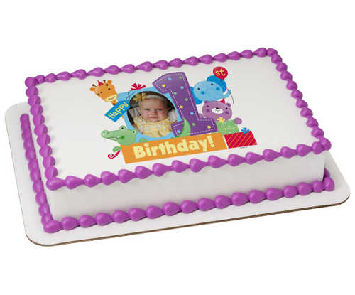 First Birthday PhotoCake® Edible Image® Frame