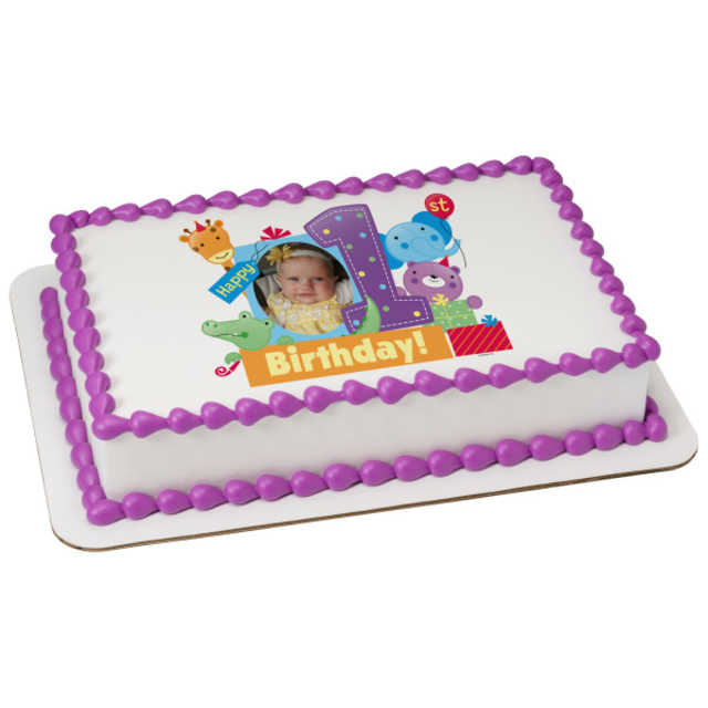 First Birthday PhotoCake® Edible Image® Frame