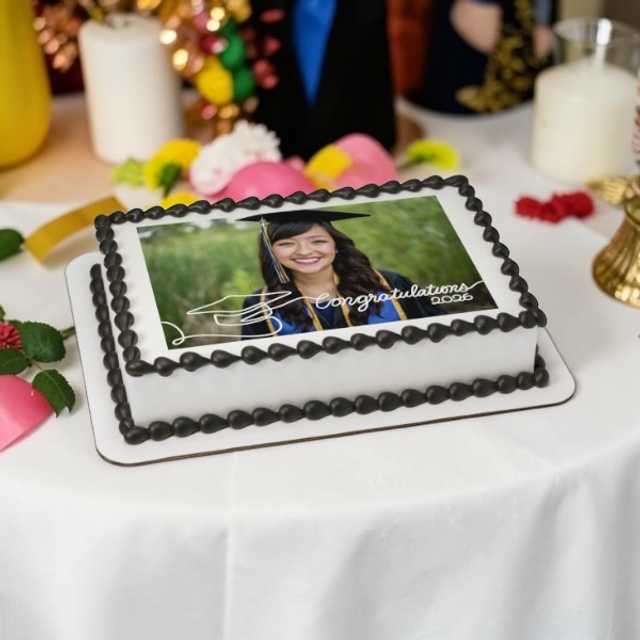 Class of 2026 Congratulations PhotoCake® Edible Image® Cake Frame – Graduation Cake 🎂 🎓📸 