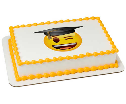 emoji™ Smiley Grad PhotoCake® Edible Image®