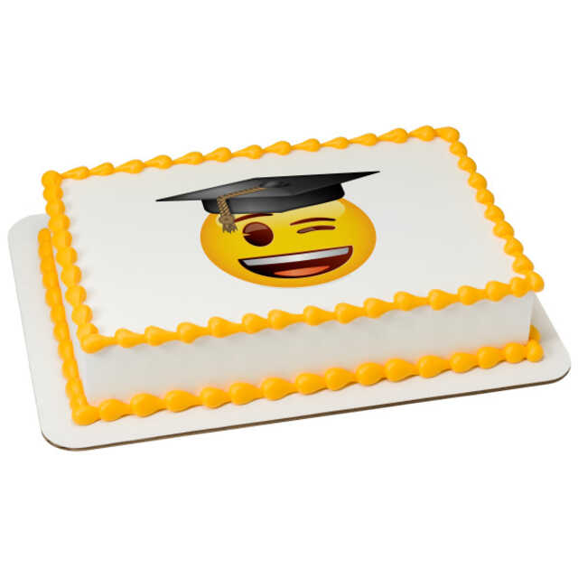 emoji™ Smiley Grad PhotoCake® Edible Image®