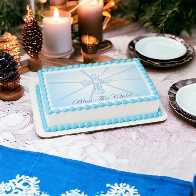 Bless This Child-Blue PhotoCake® Image