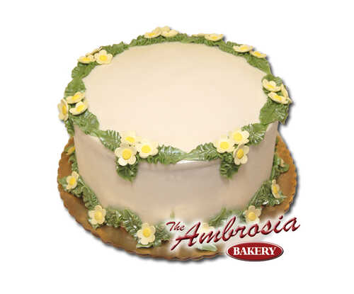 Fondant Daisies w/Leaves & Pearled