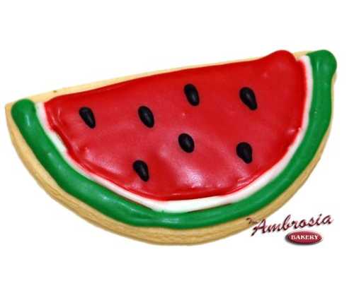 Decorated Watermelon Cut-Out Cookie