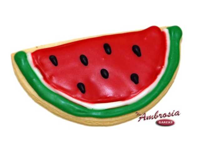 Decorated Watermelon Cut-Out Cookie
