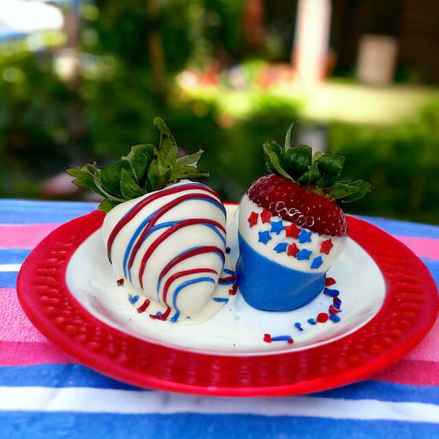 Stars and Stripes Chocolate Dipped Strawberries