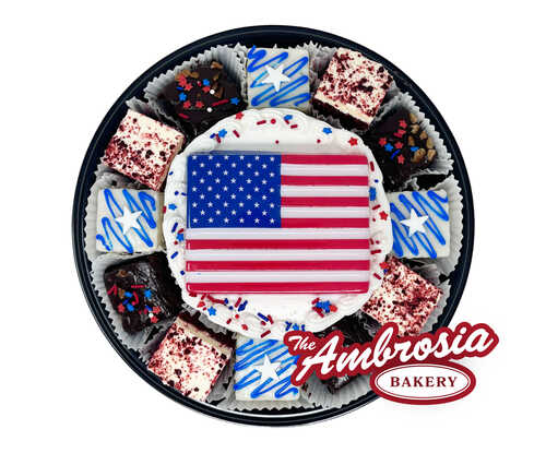 Patriotic Dessert Tray with 6" Cake