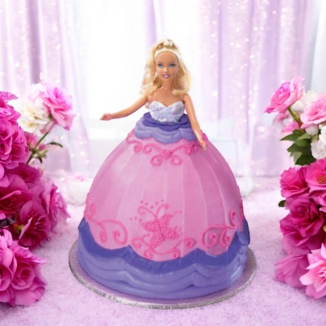 Barbie Doll Butterfly Wishes Cake